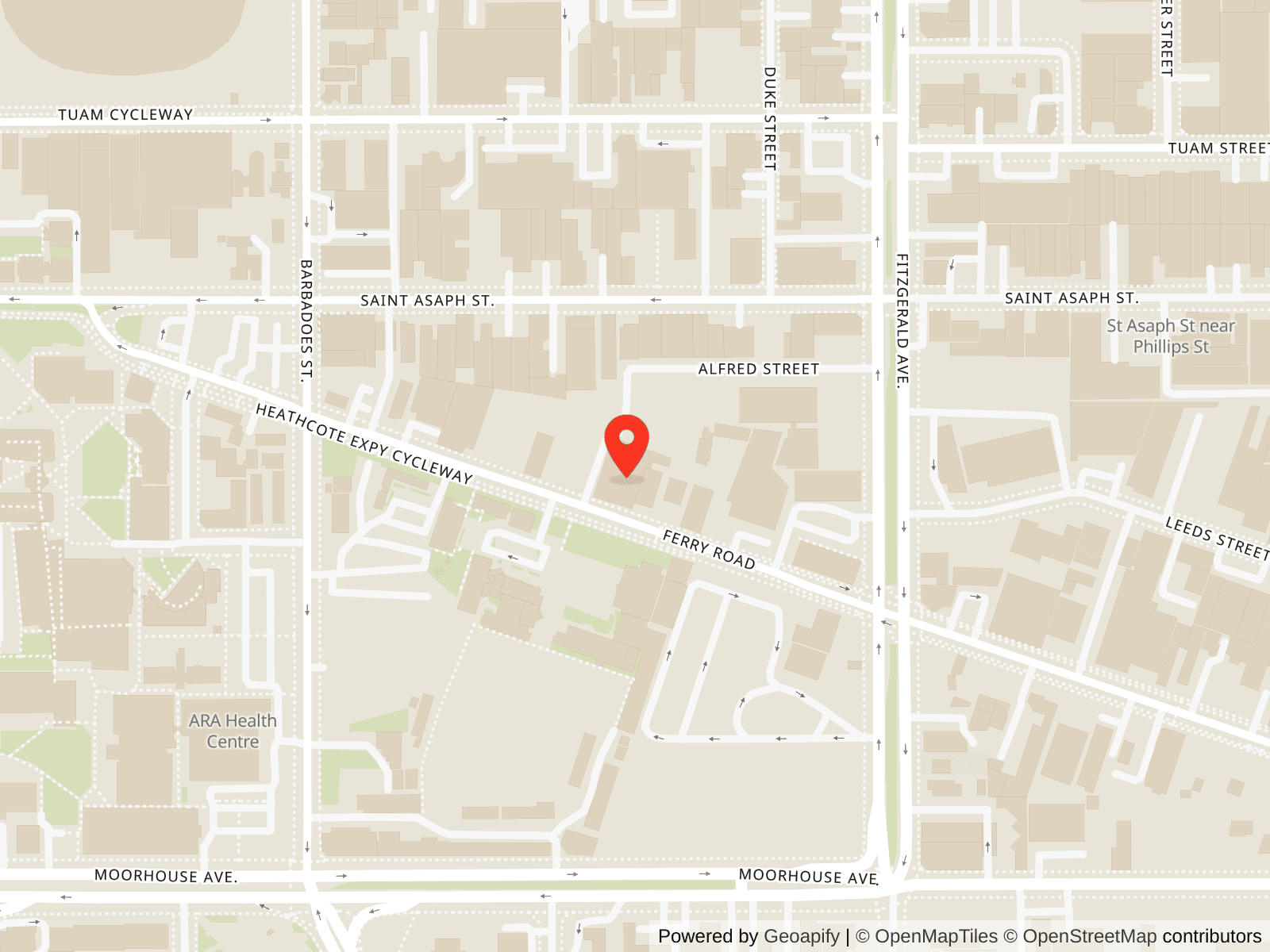 Map showing The Pawn Shop at 77 Ferry Rd, Christchurch Central, Christchurch 8011