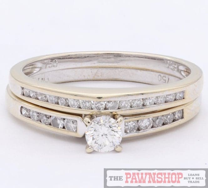 Modern 0.45ct TDW Diamond Bridal Set Ring - $5,450