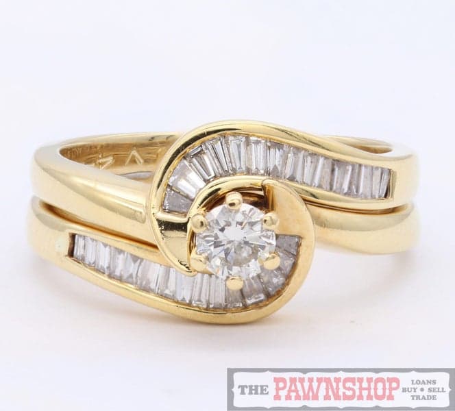 Modern 0.87ct TDW Diamond Solitaire Wedder Set Ring - $7,550