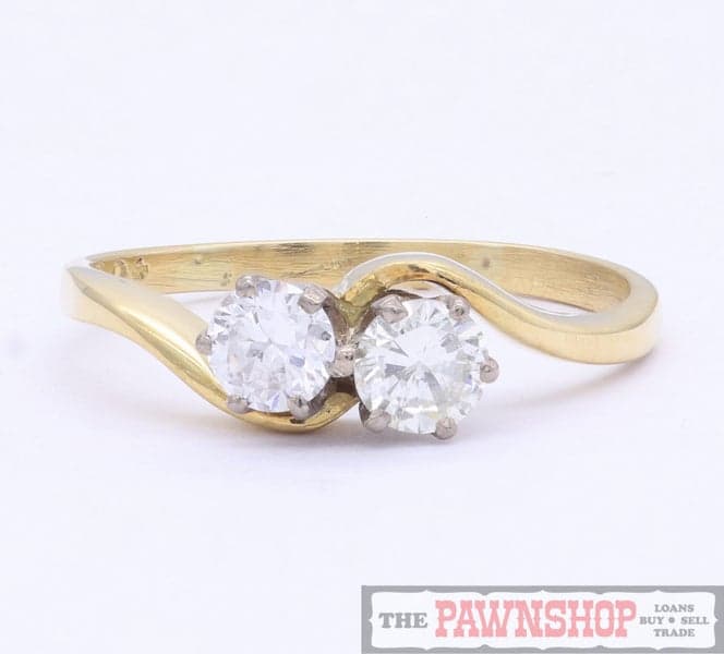 2-Stone 18CT Yellow Gold &amp; Platinum Diamond Ring