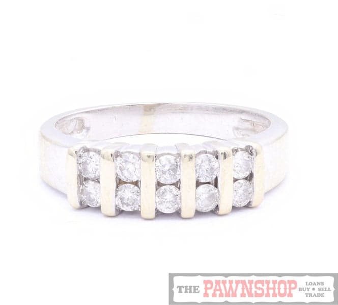 10-Stone Diamond 9CT White Gold Ring