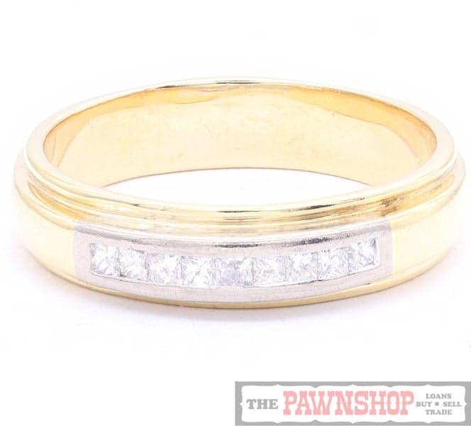 9-Stone Gents 18CT Yellow Gold Ring