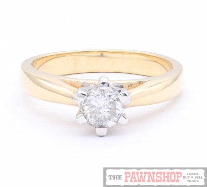 Diamond Solitaire 14CT Yellow Gold Ring