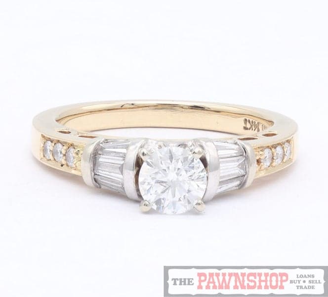 14ct Diamond Solitaire Ring with Shoulder Diamonds - $7,500