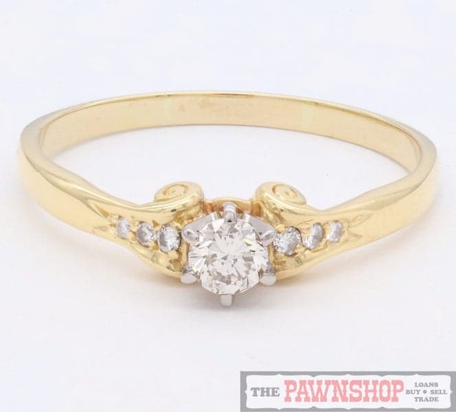 Solitaire Diamond Ring with 0.25ct TW of Diamond in 18ct Yellow Gold - $3,800