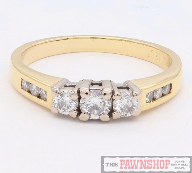 Three Stone Diamond Ring with 6 Shoulder Diamonds 0.50ct TW of Diamonds - $4,250