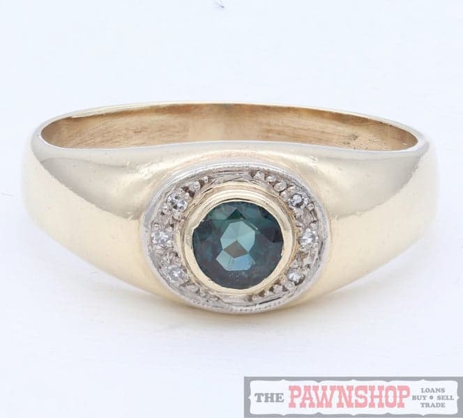 0.50ct Sapphire and 0.03ct TW of 6 Stone Diamond Dress Ring - $2,100