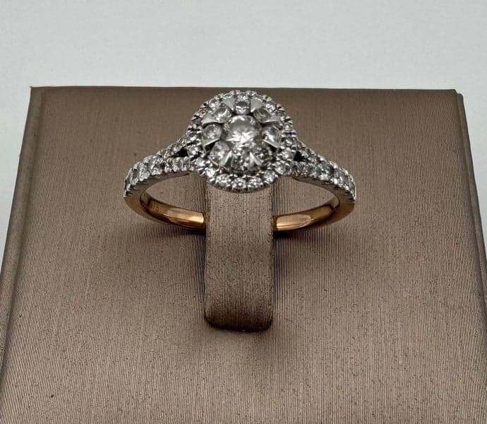 9ct Rose &amp; White Gold 0.50ct TDW Diamond Cluster Ring ~ $2,000!