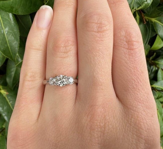 18ct White Gold 1.0ct TDW Diamond 3 Stone Ring ~ $7,500!