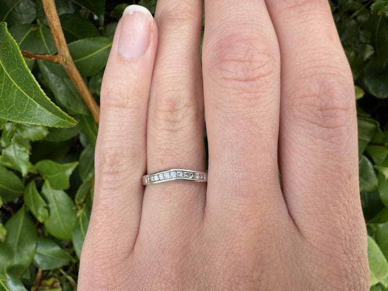 18ct White Gold 0.25ct TDW Princess Cut Diamond Band Ring ~ $1,700!