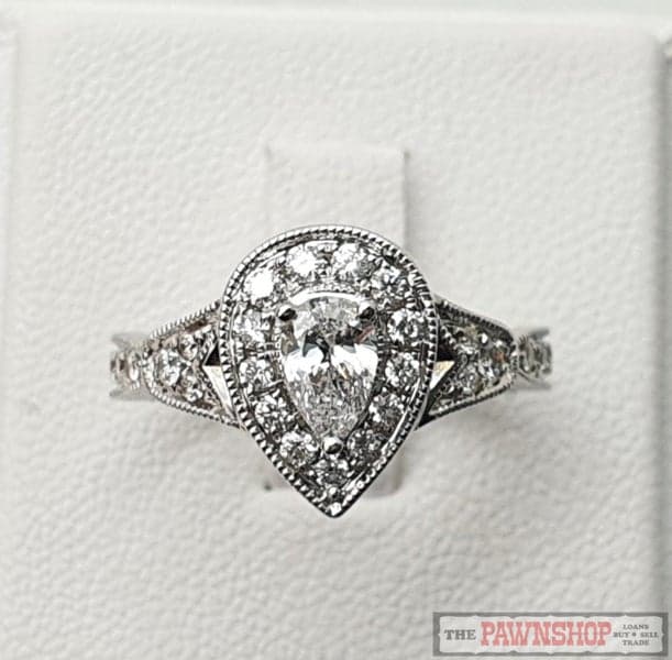0.31ct Pear Brilliant Cut Middle Diamond Cluster Ring in 14ct White Gold $6,500