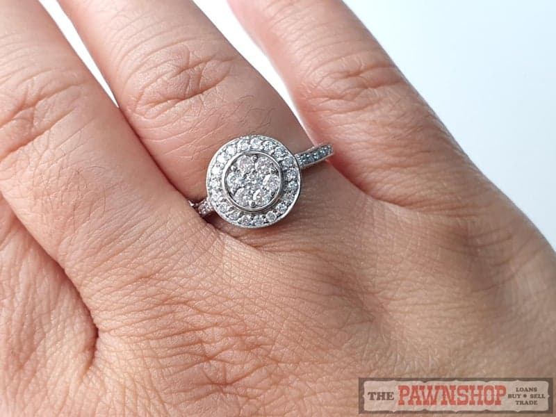 Diamond Round Cluster Ring with 1.00ct TW of Diamonds - $5,000