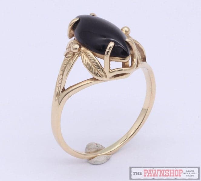 14ct Yellow Gold Onyx Dress Ring ~ $1,000!