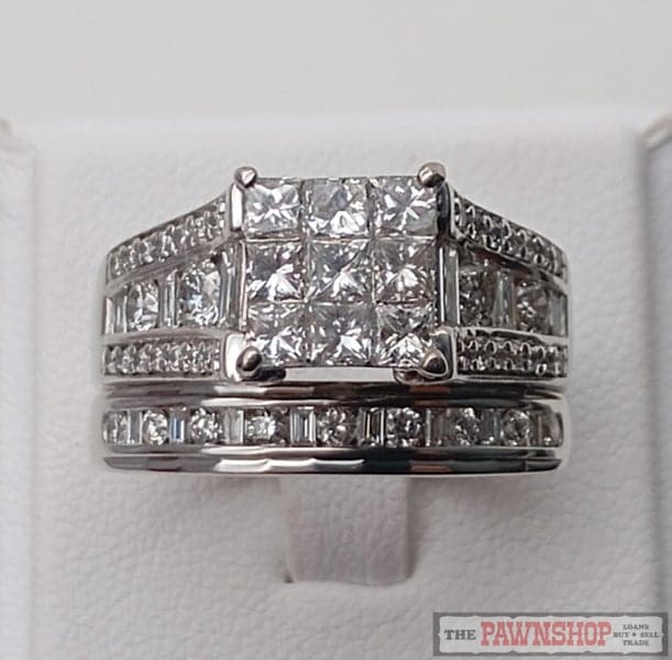 2.20 TDW Diamond Bridal Ring Set in 14ct White Gold $11,000