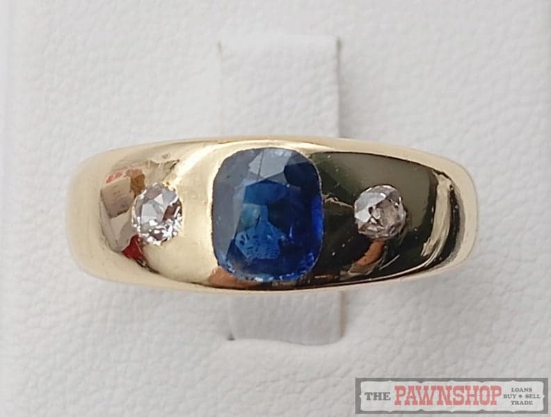 0.90ct Sapphire and 0.15ct TDW Diamond Dress Ring in 18ct Yellow Gold $7,000