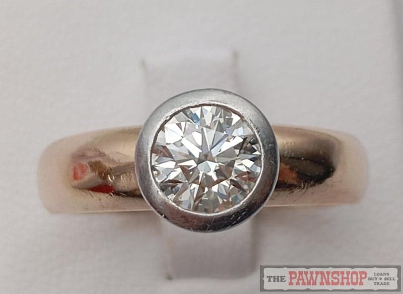 1.00ct TDW Diamond Solitaire Ring in 18ct Yellow God and Platinum S22,700