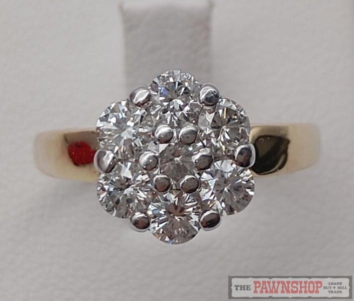 1.00ct TDW Diamond Cluster Ring in 18ct Yellow Gold $7,000