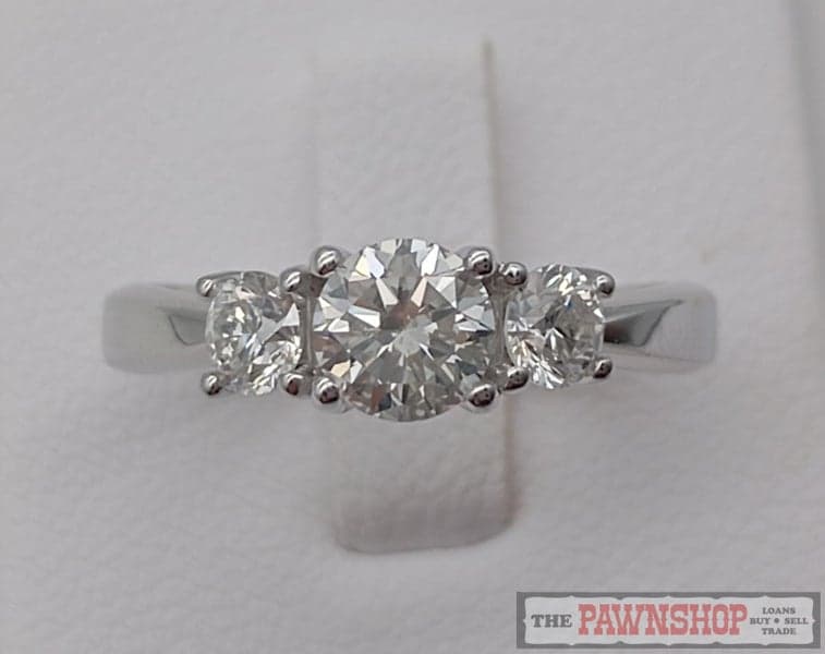 1.00ct TDW Three Stone Diamond Ring in 18ct White Gold $7,000