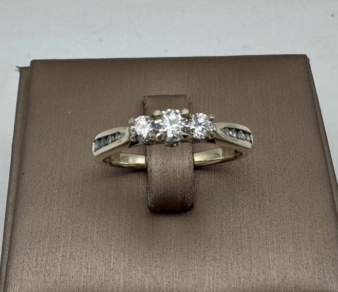 9ct White Gold 0.50ct TDW Diamond 3 Stone Ring ~ $2,900!