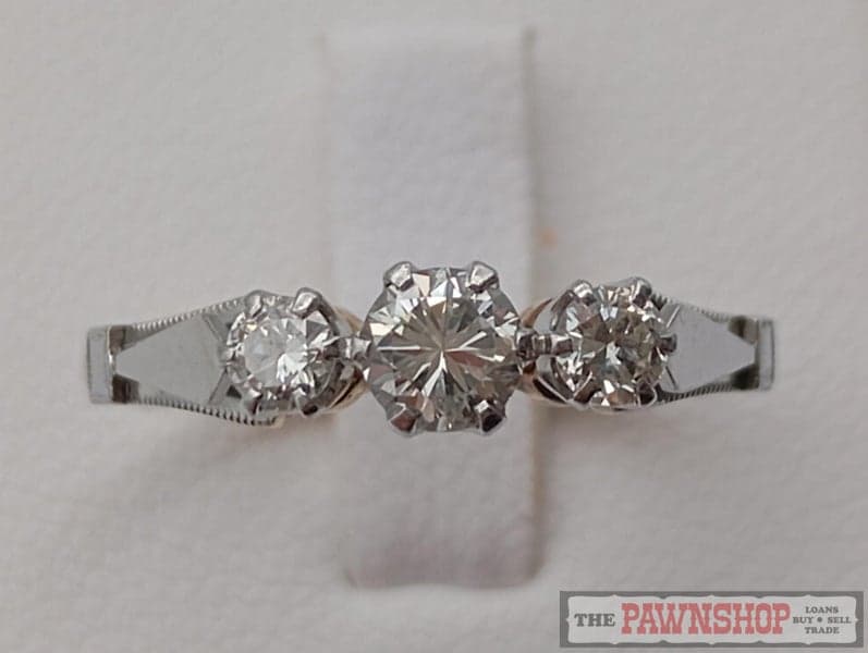 0.50ct TDW Three Stone Diamond Ring in 18ct Yellow Gold and Platinum $5,100