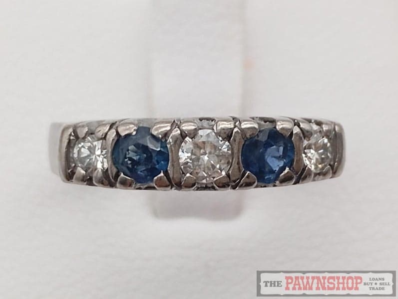 Handmade Diamond and Sapphire Dress Ring in 18ct White Gold $4,100