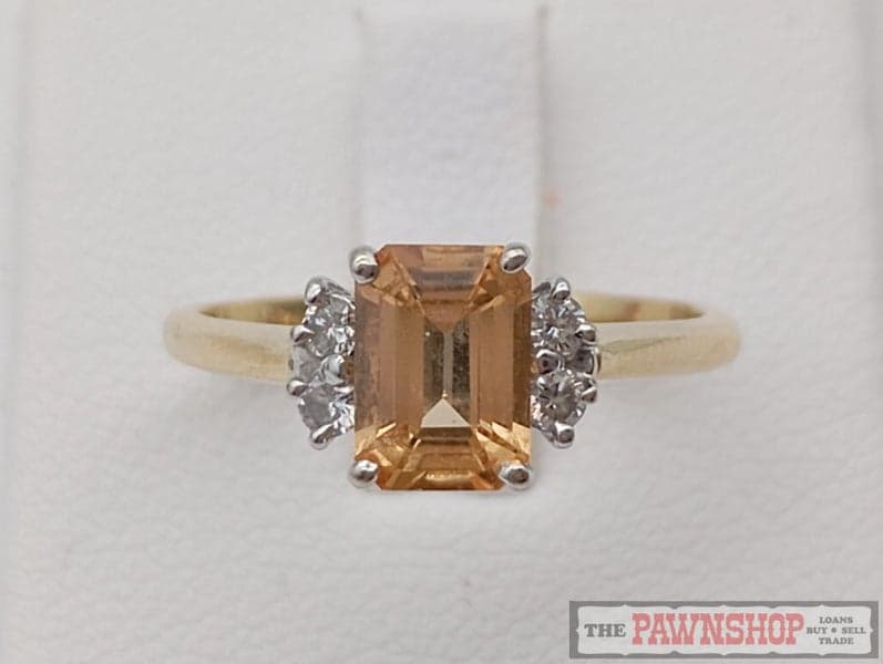 0.80ct Yellow Tourmaline and Diamond Ring in 18ct Yellow Gold $2,900