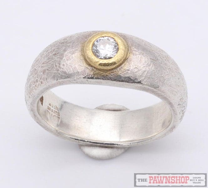 Sterling Silver and 22ct Yellow Gold Diamond Dress Ring ~ $3,900!