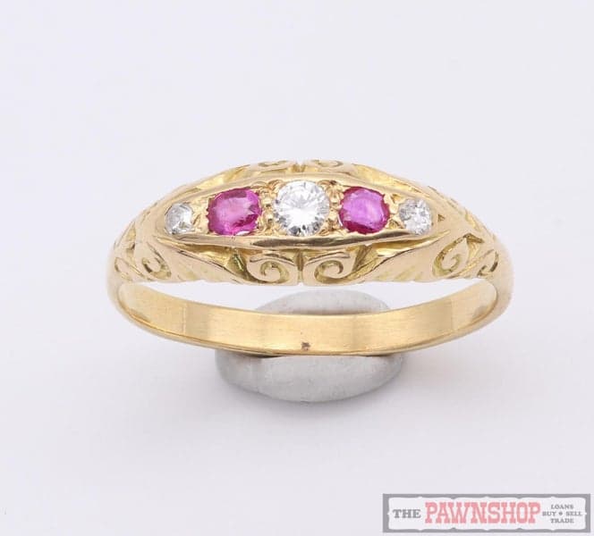 18ct Yellow Gold Ruby and Diamond Dress Ring ~ $2,500!
