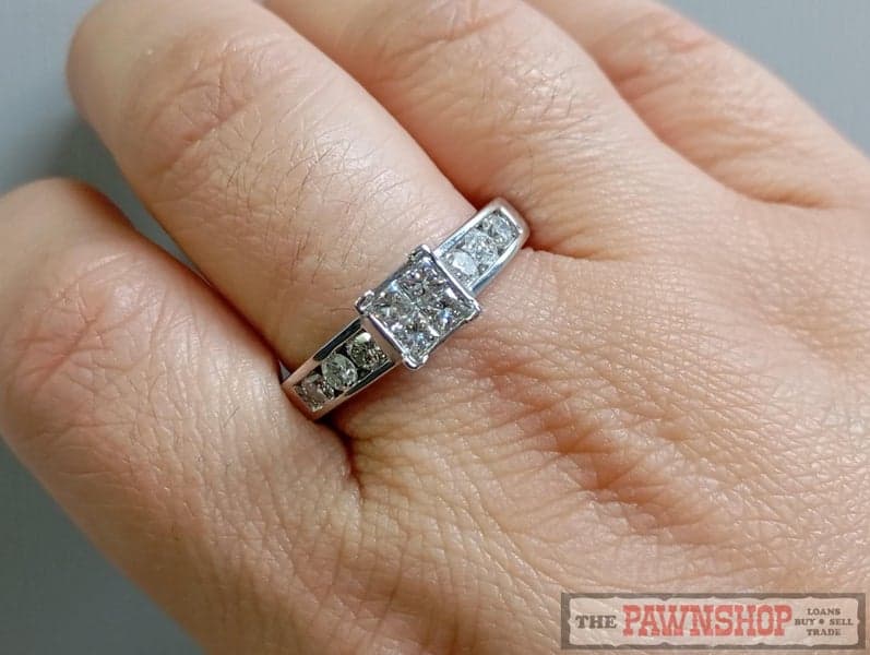 1.00ct TDW Diamond Solitaire Ring with Shoulder Diamonds in 14ct WG $6,500