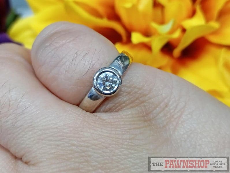 Diamond Solitaire Ring with 0.39ct TW of Diamonds in 18ct White Gold $5,700