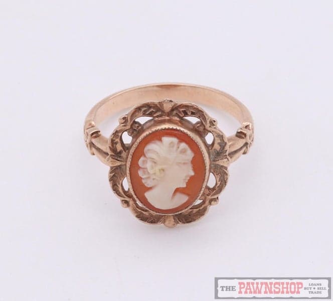 Vintage 9ct Rose Gold Cameo Elegant Ring ~ 2.50g!