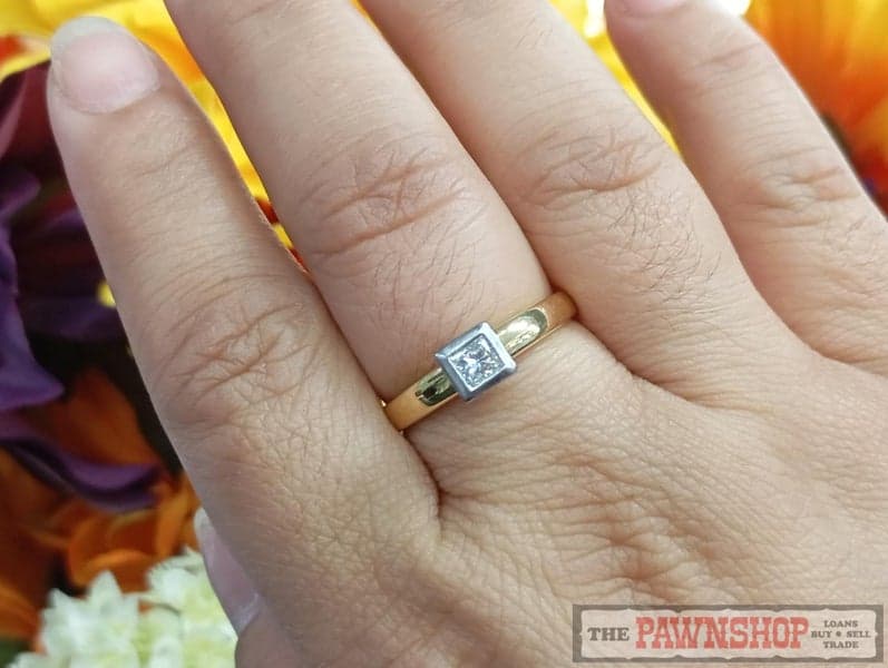 0.25ct TDW Princess Cut Diamond Solitaire Ring in 18ct Yellow Gold $3,085