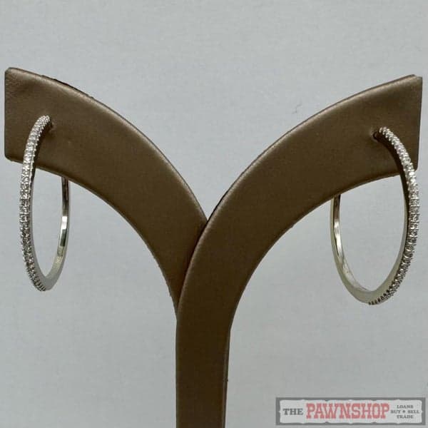 14ct White Gold 0.50ct TDW Diamond Hoop Earrings ~ $2,600!