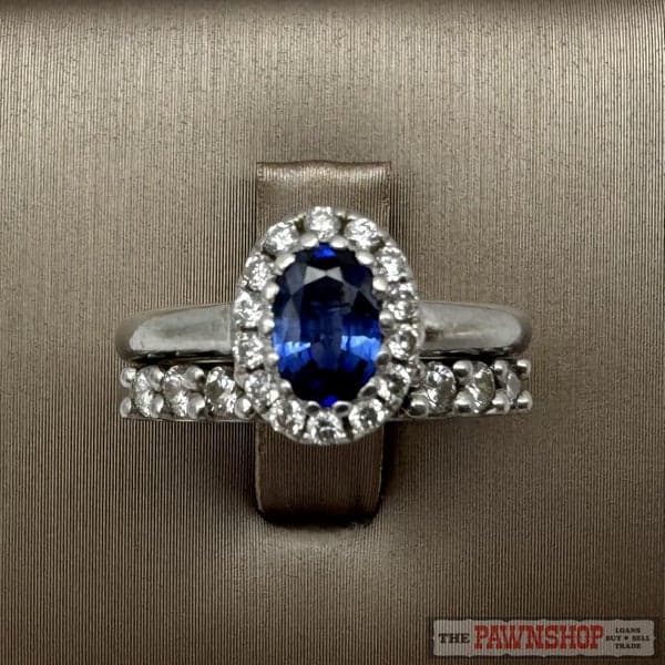 Platinum Sapphire &amp; Diamond Ring Set ~ $7,900!