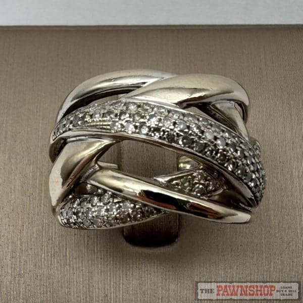 10ct White Gold Diamond Crossover Dress Ring ~ $2,650!