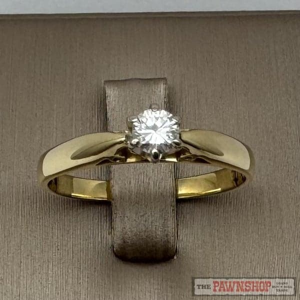 18ct Yellow Gold 0.18ct Diamond Solitaire Ring ~ $3,400!