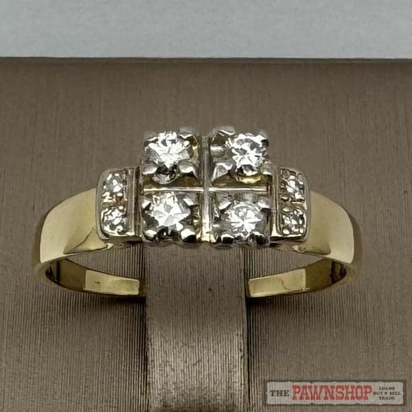 18ct Yellow Gold Diamond 4 Stone Dress Ring ~ $3,250!