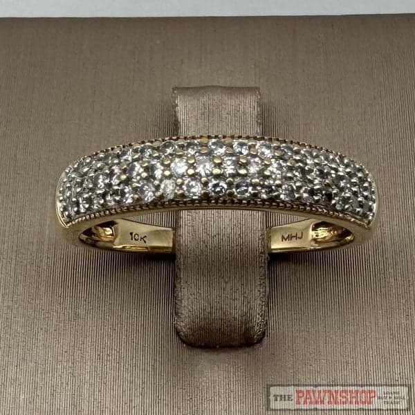 10ct Yellow Gold 0.50ct TDW Diamond Cluster Band Ring ~ $2,100!