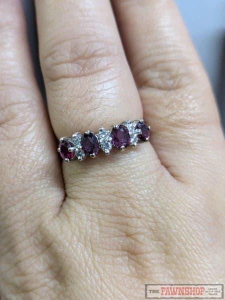 1.20ct Rubies and 0.20ct Diamond Dress Ring in 18ct White Gold $6,200