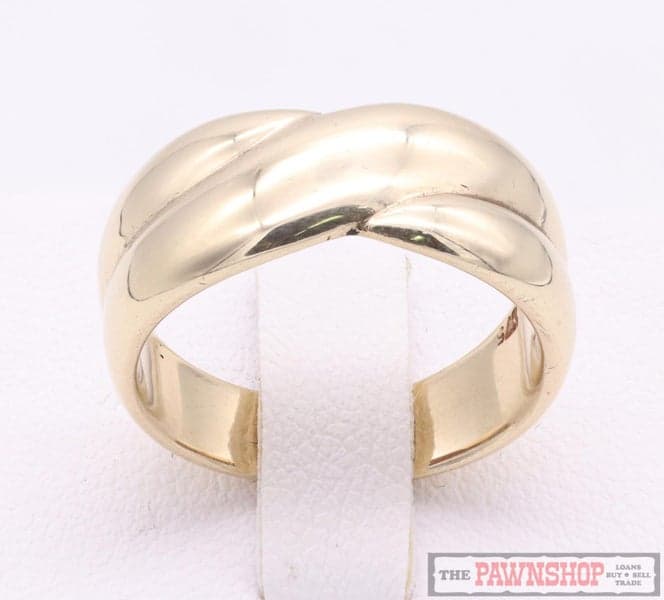 9ct Yellow Gold Crossover Band ~ 4.90 grams