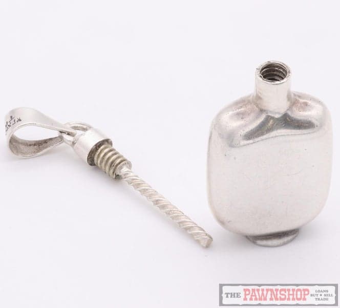 Sterling Silver Opening Bottle Pendant Perfume ~ 16.30 grams