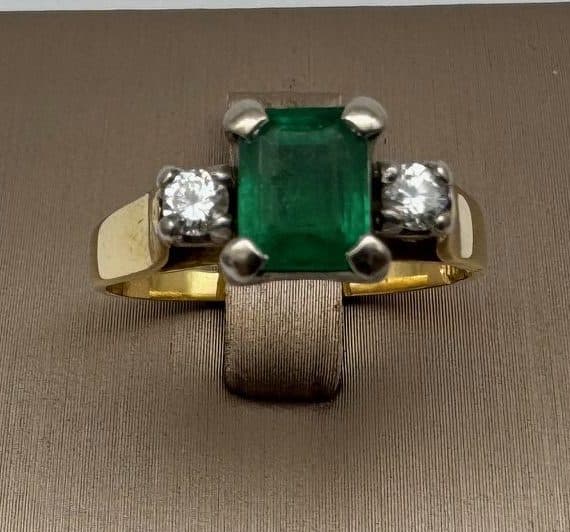 18ct Yellow Gold Emerald &amp; Diamond Dress Ring ~ $6,500!