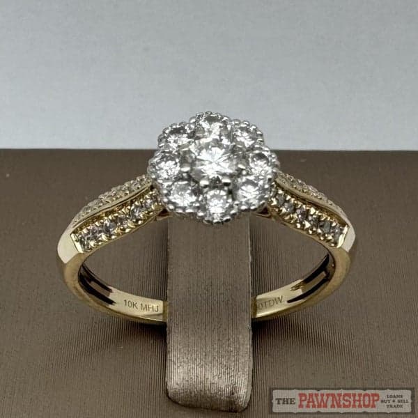 10ct Yellow Gold 0.50ct TDW Diamond Cluster Ring ~ $2,700!