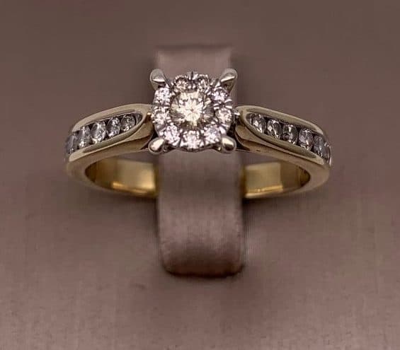 9ct Yellow Gold 0.30ct TDW Diamond Cluster Ring ~ $1,600!