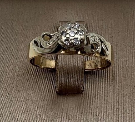 9ct Yellow Gold Vintage Style Diamond Cluster Ring