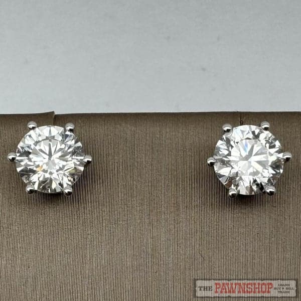 18ct White Gold 2.18ct TDW Lab-Grown Diamond Stud Earrings ~ $6,200