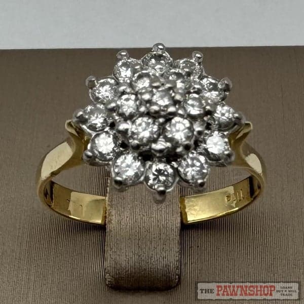 18ct Yellow Gold 0.50ct TDW Diamond Cluster Ring ~ $5,500!