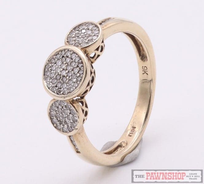 9ct Yellow Gold MHJ Triple Cluster Diamond Ring 0.50ct TDW ~ $2,000