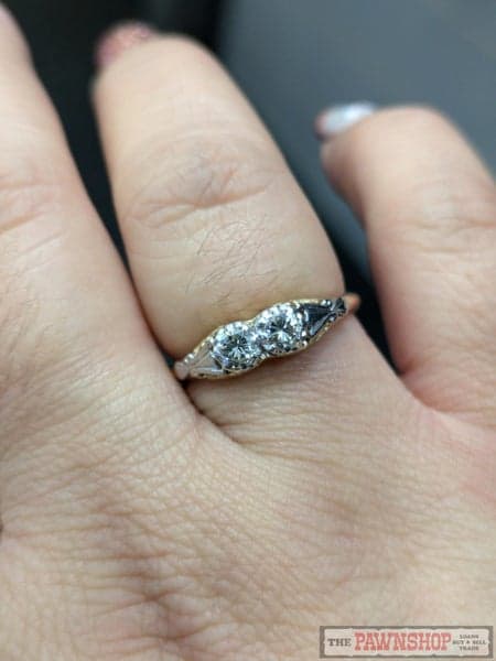 Handmade 0.30ct TDW Two Stone Diamond Ring in 18ct YG and Platinum $4,800