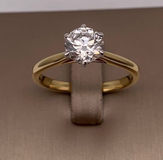 18ct Yellow Gold 1.11ct TDW Lab-Grown Diamond Solitaire Ring
